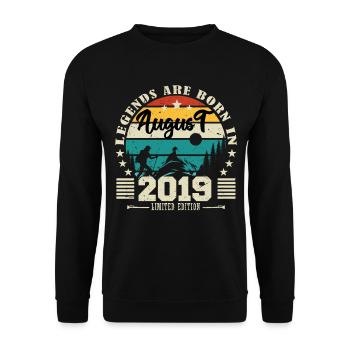 August 2019. Birthday gift August 2019. August - Unisex Sweatshirt - black - Front - Alina (178cm) & Michal (187cm)