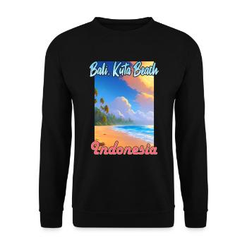 Bali Kuta Beach, Indonésie - Sweat-shirt Unisexe - noir - Devant - Alina (178cm) & Michal (187cm)