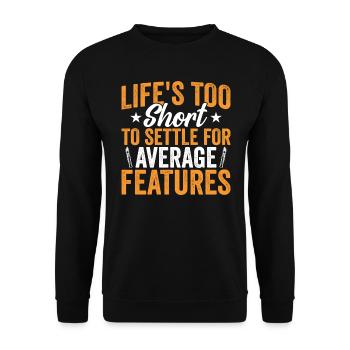 Plastic surgery Be content with a - Unisex Sweatshirt - black - Front - Alina (178cm) & Michal (187cm)