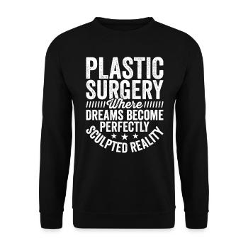 Plastic Surgery Sculpted Reality Expert for - Unisex Sweatshirt - black - Front - Alina (178cm) & Michal (187cm)