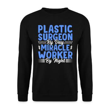 Plastic Surgeon Miracle Worker Surgical - Unisex Sweatshirt - black - Front - Alina (178cm) & Michal (187cm)