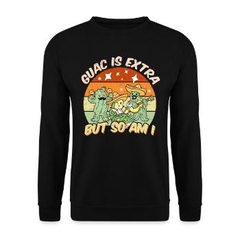 Avocado Guacamole Mexikanisch Mexiko Latino - Unisex Pullover - Schwarz - Vorne - Alina (178cm) & Michal (187cm)