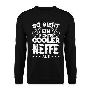 Neffe Neffe Geburtstag Neffe Sprüche Bester Neffe - Unisex Pullover - Schwarz - Vorne - Alina (178cm) & Michal (187cm)
