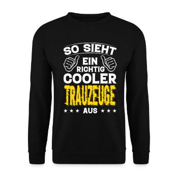 Trauzeuge Trauzeuge Geburtstag Trauzeuge Sprüche - Unisex Pullover - Schwarz - Vorne - Alina (178cm) & Michal (187cm)