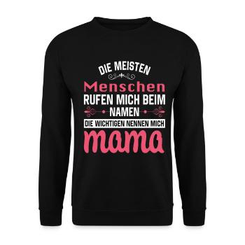Mama Mutter Muttertag Mutter Geburtstag - Unisex Pullover - Schwarz - Vorne - Alina (178cm) & Michal (187cm)