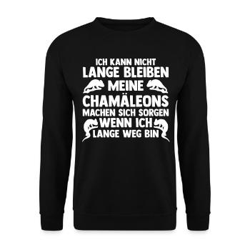 Meine Chamäleons machen sich sorgen - Unisex Pullover - Schwarz - Vorne - Alina (178cm) & Michal (187cm)