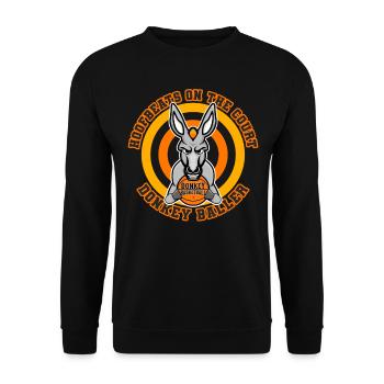 Hoofbeats On The Court Donkey Basketball Sports - Unisex Sweatshirt - black - Front - Alina (178cm) & Michal (187cm)