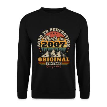 Original 2007 Vintage Anniversaire Humour - Sweat-shirt Unisexe - noir - Devant - Alina (178cm) & Michal (187cm)