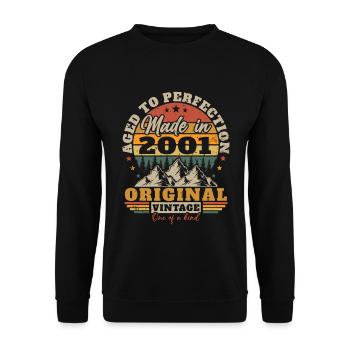Original 2001 Vintage Anniversaire Humour - Sweat-shirt Unisexe - noir - Devant - Alina (178cm) & Michal (187cm)
