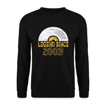 2003 Birthday Vinyl Legend since - Unisex Sweatshirt - black - Front - Alina (178cm) & Michal (187cm)