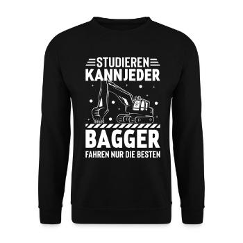 Bagger Baggerfahrer Baugeräte Baustelle - Unisex Pullover - Schwarz - Vorne - Alina (178cm) & Michal (187cm)