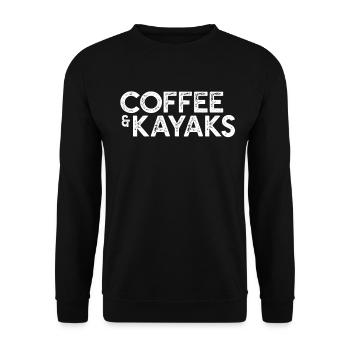Water Sports Kayak Kayaker - Coffee & Kayaks - Unisex Pullover - Schwarz - Vorne - Alina (178cm) & Michal (187cm)