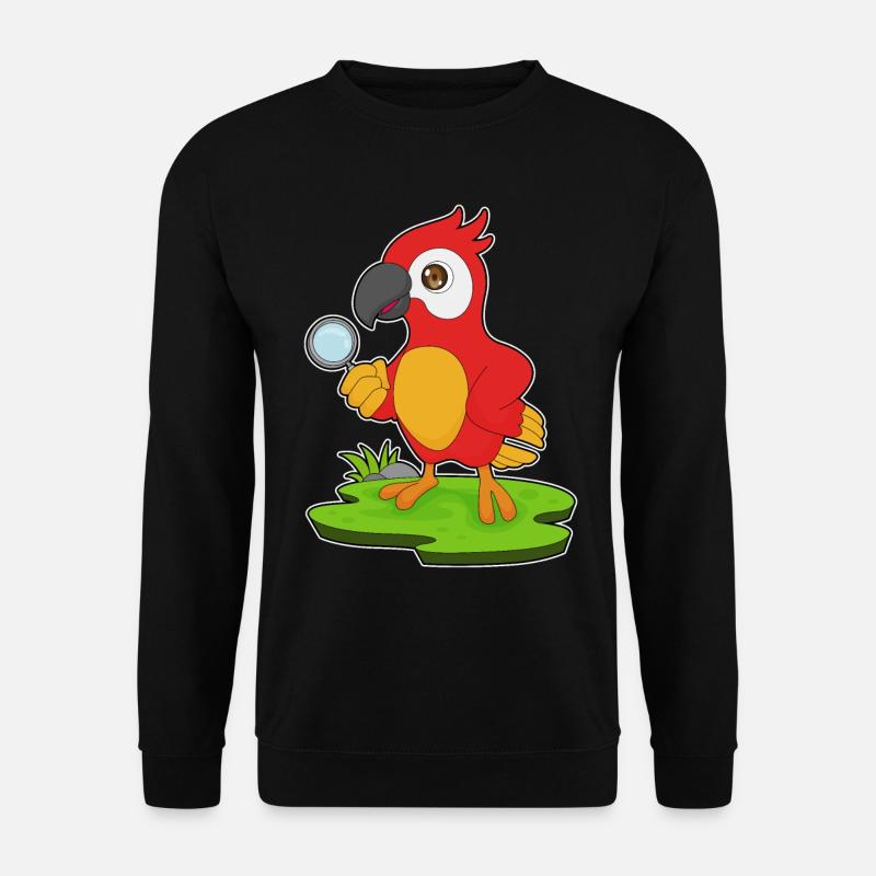 Parrot Detective Magnifier - Unisex Sweatshirt - black