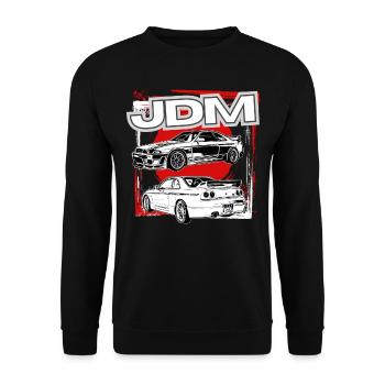 Jdm / Tuning / Turbocharger / Rims / Chiptuning - Unisex Sweatshirt - black - Front - Alina (178cm) & Michal (187cm)