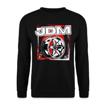 Jdm / Tuning / Turbolader / Felgen / Chiptuning - Unisex Pullover - Schwarz - Vorne - Alina (178cm) & Michal (187cm)