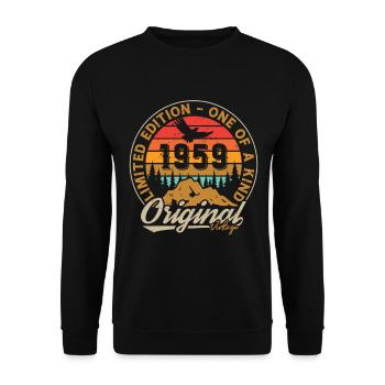 Vintage Retro 1959 Jubiläumsgeschenk 1959 - Unisex Pullover - Schwarz - Vorne - Alina (178cm) & Michal (187cm)