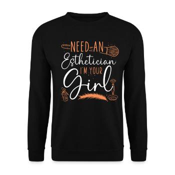 Cute Licensed Esthetician Skincare - Unisex Pullover - Schwarz - Vorne - Alina (178cm) & Michal (187cm)
