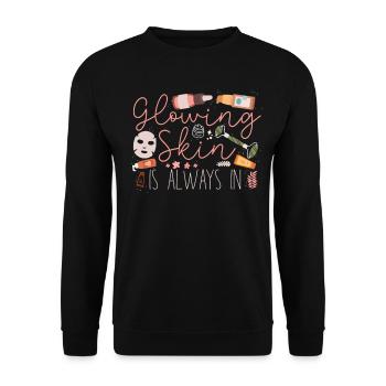Cute Licensed Esthetician Skincare - Unisex Pullover - Schwarz - Vorne - Alina (178cm) & Michal (187cm)