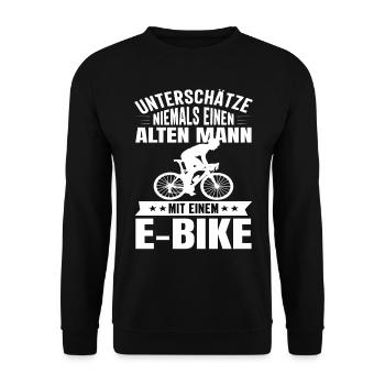 Ebike Ebiker Ebike Mountainbike Fahrrad Mtb - Unisex Pullover - Schwarz - Vorne - Alina (178cm) & Michal (187cm)