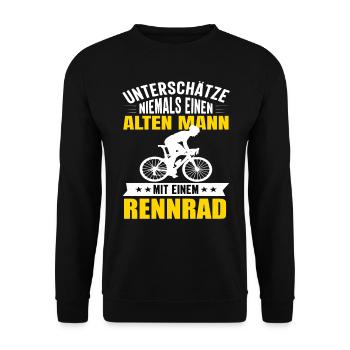 Rennrad Rennradfahrer Radsport Radrennen Fahrrad - Unisex Pullover - Schwarz - Vorne - Alina (178cm) & Michal (187cm)