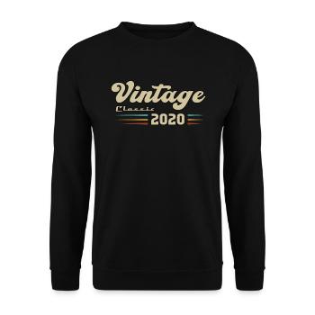 2020 Geburtstag Vintage Classic - Unisex Pullover - Schwarz - Vorne - Alina (178cm) & Michal (187cm)