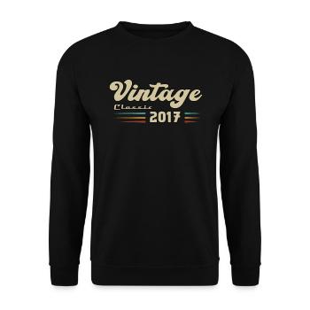 2017 Birthday Vintage Classic - Unisex Sweatshirt - black - Front - Alina (178cm) & Michal (187cm)