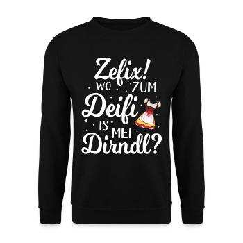 Volksfest Oktober Volksfest Sprüche - Unisex Pullover - Schwarz - Vorne - Alina (178cm) & Michal (187cm)