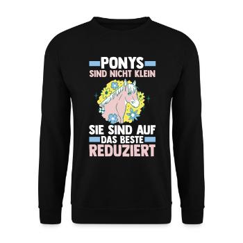 Pferd Reiten Reiter Reiterin Reitsport Pferde Pony - Unisex Pullover - Schwarz - Vorne - Alina (178cm) & Michal (187cm)