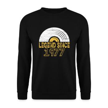 1977 Birthday Vinyl Legend depuis - Sweat-shirt Unisexe - noir - Devant - Alina (178cm) & Michal (187cm)
