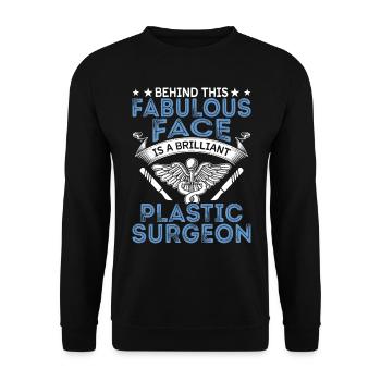 Brilliant Plastic Surgeon Surgical - Unisex Sweatshirt - black - Front - Alina (178cm) & Michal (187cm)
