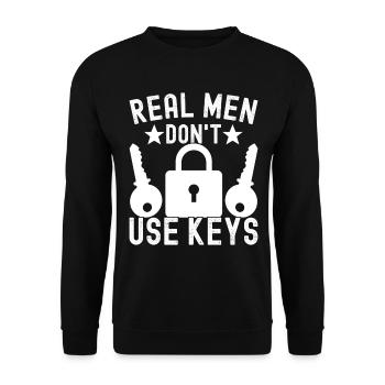 Schlüsseldienst Locksmith Dietrich - Unisex Pullover - Schwarz - Vorne - Alina (178cm) & Michal (187cm)