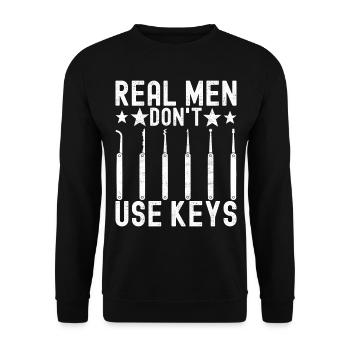 Schlüsseldienst Locksmith Dietrich - Unisex Pullover - Schwarz - Vorne - Alina (178cm) & Michal (187cm)