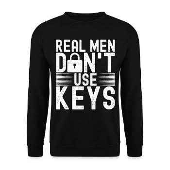 Schlüsseldienst Locksmith Dietrich - Unisex Pullover - Schwarz - Vorne - Alina (178cm) & Michal (187cm)