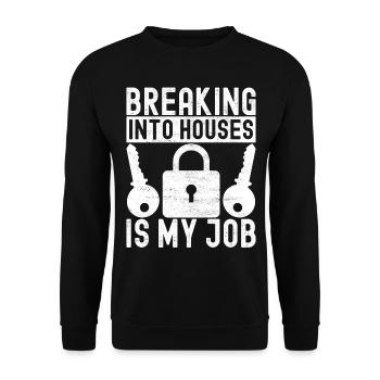Schlüsseldienst Locksmith Dietrich - Unisex Pullover - Schwarz - Vorne - Alina (178cm) & Michal (187cm)