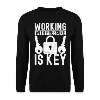 Schlüsseldienst Locksmith Dietrich - Unisex Pullover - Schwarz - Vorne - Alina (178cm) & Michal (187cm)