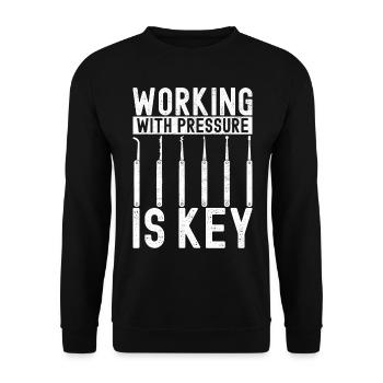 Schlüsseldienst Serrurier Dietrich - Sweat-shirt Unisexe - noir - Devant - Alina (178cm) & Michal (187cm)