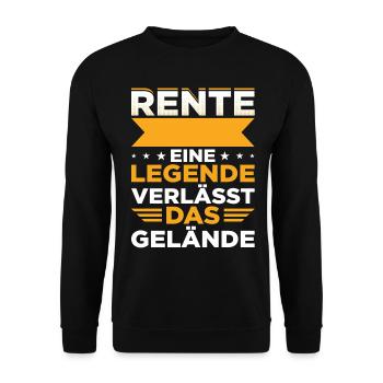 Rente Eine Legende Verlässt Das Gelände - Unisex Pullover - Schwarz - Vorne - Alina (178cm) & Michal (187cm)