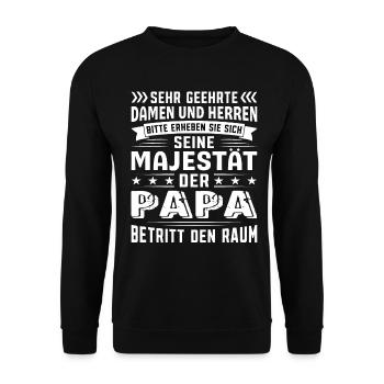 Papa Geburtstag Papa Sprüche Papa Geschenke - Unisex Pullover - Schwarz - Vorne - Alina (178cm) & Michal (187cm)