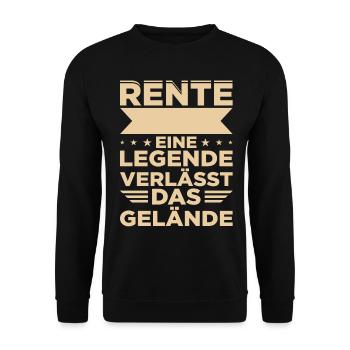 Rente Eine Legende Verlässt Das Gelände - Unisex Pullover - Schwarz - Vorne - Alina (178cm) & Michal (187cm)
