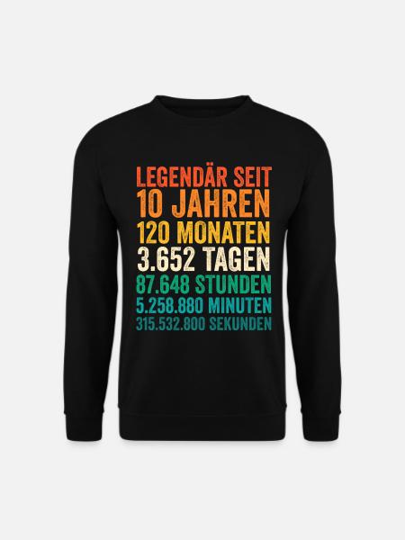 10 Jahre Zehnter Geburtstag - Unisex Pullover - Schwarz