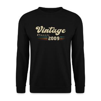 2009 Anniversaire Vintage Classic - Sweat-shirt Unisexe - noir - Devant - Alina (178cm) & Michal (187cm)