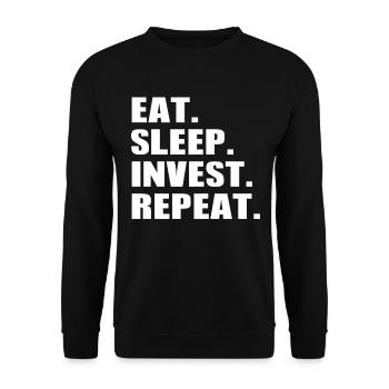 Eat Sleep Invest Repeat - Bourse Trading Inv - Sweat-shirt Unisexe - noir - Devant - Alina (178cm) & Michal (187cm)