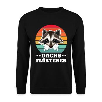Dachs Flüsterer Retro Geschenk - Unisex Pullover - Schwarz - Vorne - Alina (178cm) & Michal (187cm)