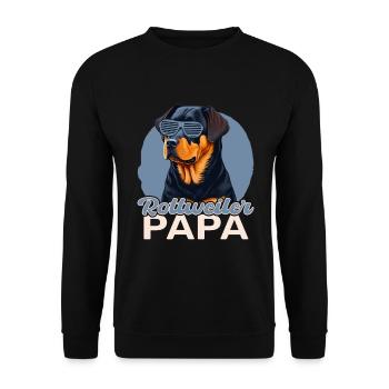 Rottweiler Papa - Sweat-shirt Unisexe - noir - Devant - Alina (178cm) & Michal (187cm)