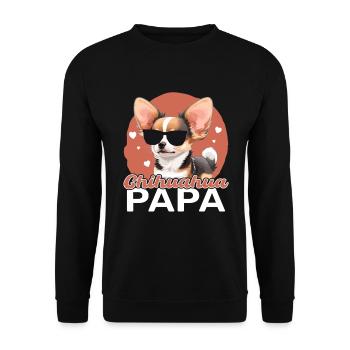 Chihuahua Papa - Sweat-shirt Unisexe - noir - Devant - Alina (178cm) & Michal (187cm)