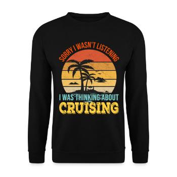 Désolé de ne pas écouter, je pensais à Cruising - Sweat-shirt Unisexe - noir - Devant - Alina (178cm) & Michal (187cm)