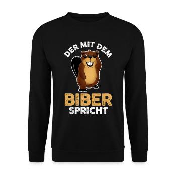 Nagetier Biberliebhaber Biber - Unisex Pullover - Schwarz - Vorne - Alina (178cm) & Michal (187cm)
