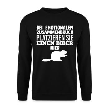 Nagetier Biberliebhaber Biber - Unisex Pullover - Schwarz - Vorne - Alina (178cm) & Michal (187cm)