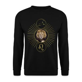 Graphic Leo Zodiac Astrology Constellation - Unisex Sweatshirt - black - Front - Alina (178cm) & Michal (187cm)