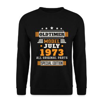 Voiture ancienne Juillet 1973 Cadeau d’anniversaire - Sweat-shirt Unisexe - noir - Devant - Alina (178cm) & Michal (187cm)